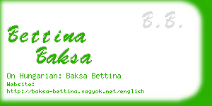 bettina baksa business card